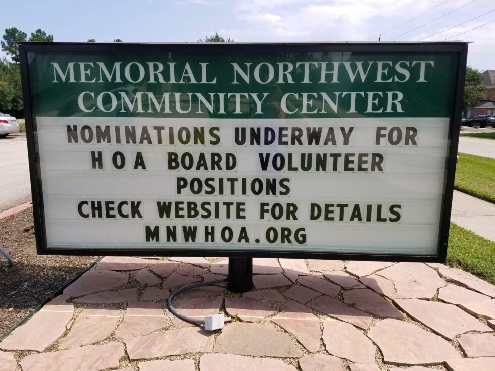 2022 Board Nominations Memorial Northwest Homeowners Association