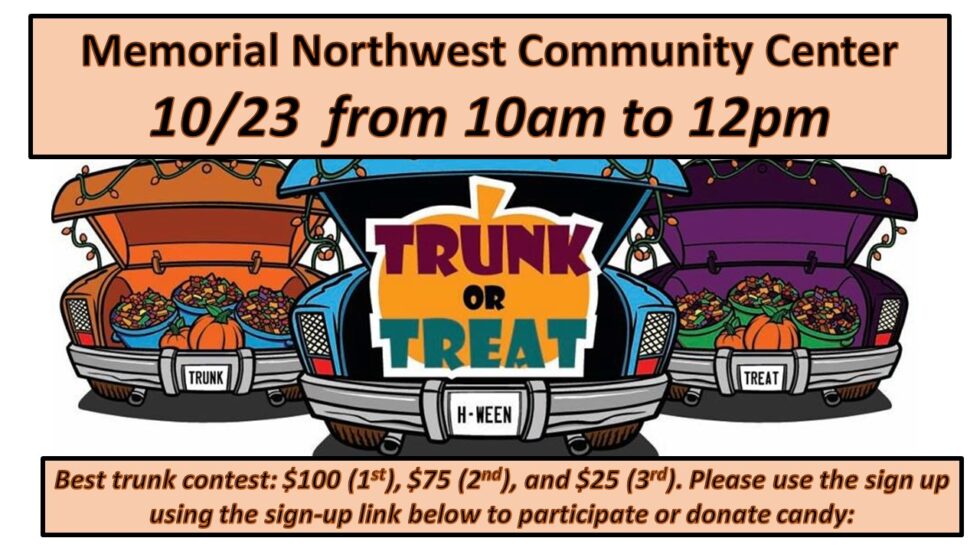 MEMORIAL NORTHWEST 2021 TRUNK OR TREAT!!!! Memorial Northwest