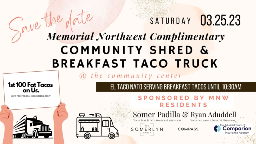 Memorial Northwest Community Paper Shred & Breakfast Taco Truck Day